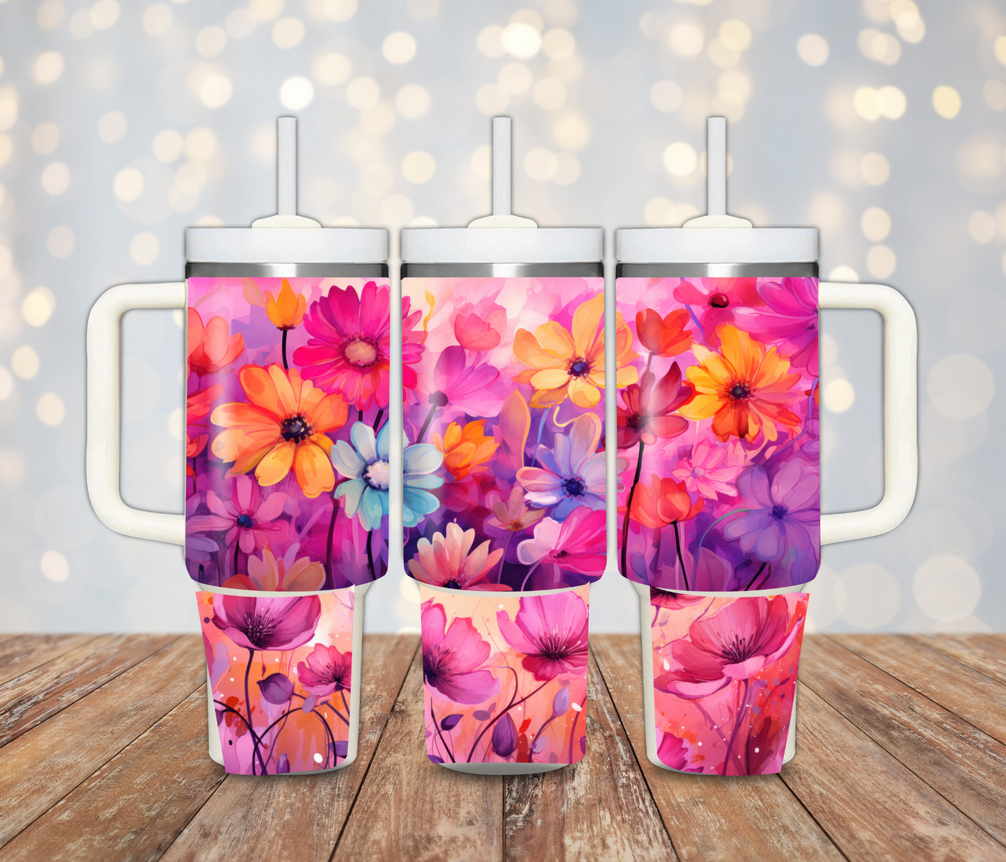 40 oz Sublimation Wraps - Flowers