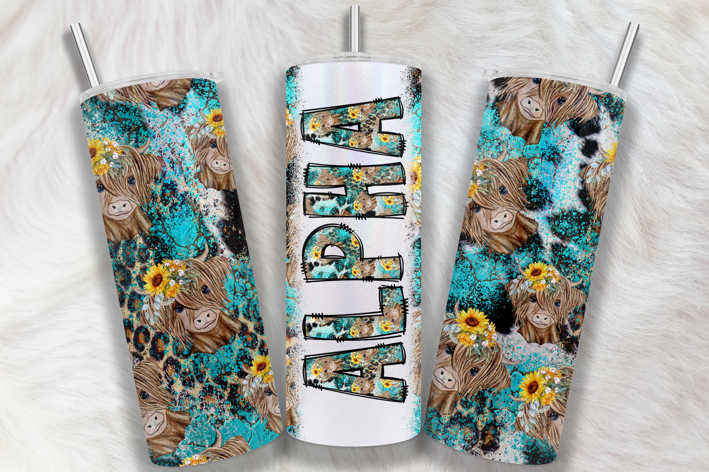 20 oz Sublimation Wraps-Split Design with Matching Alphabet