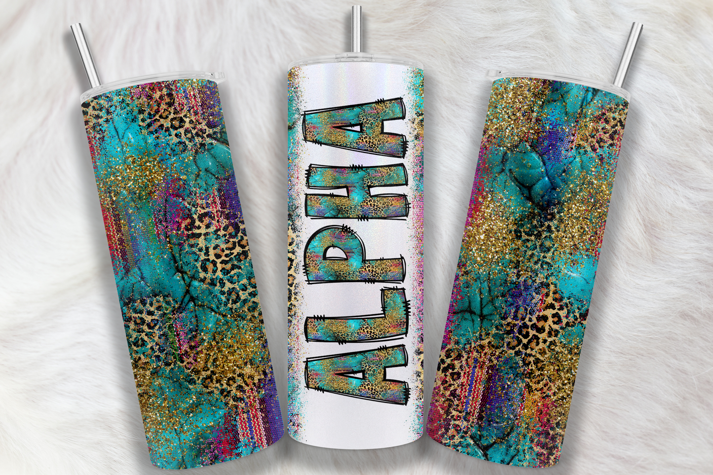 20 oz Sublimation Wraps-Split Design with Matching Alphabet