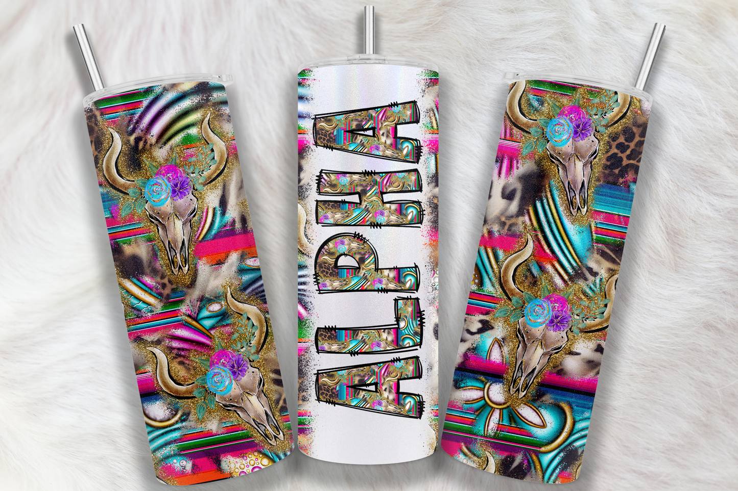 20 oz Sublimation Wraps-Split Design with Matching Alphabet