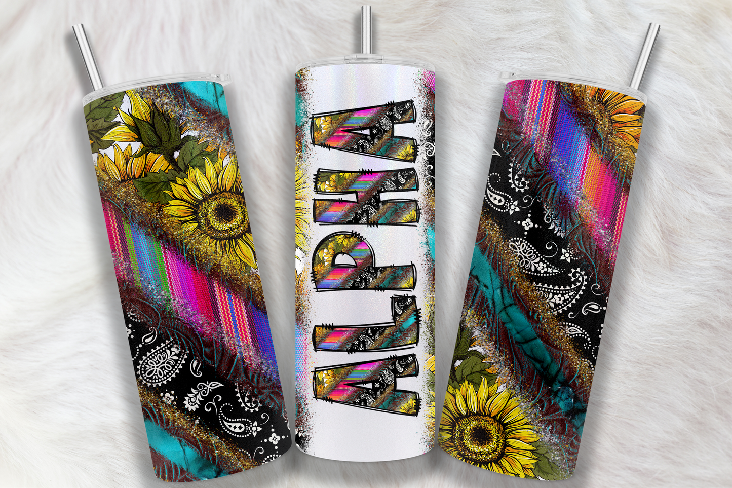 20 oz Sublimation Wraps-Split Design with Matching Alphabet