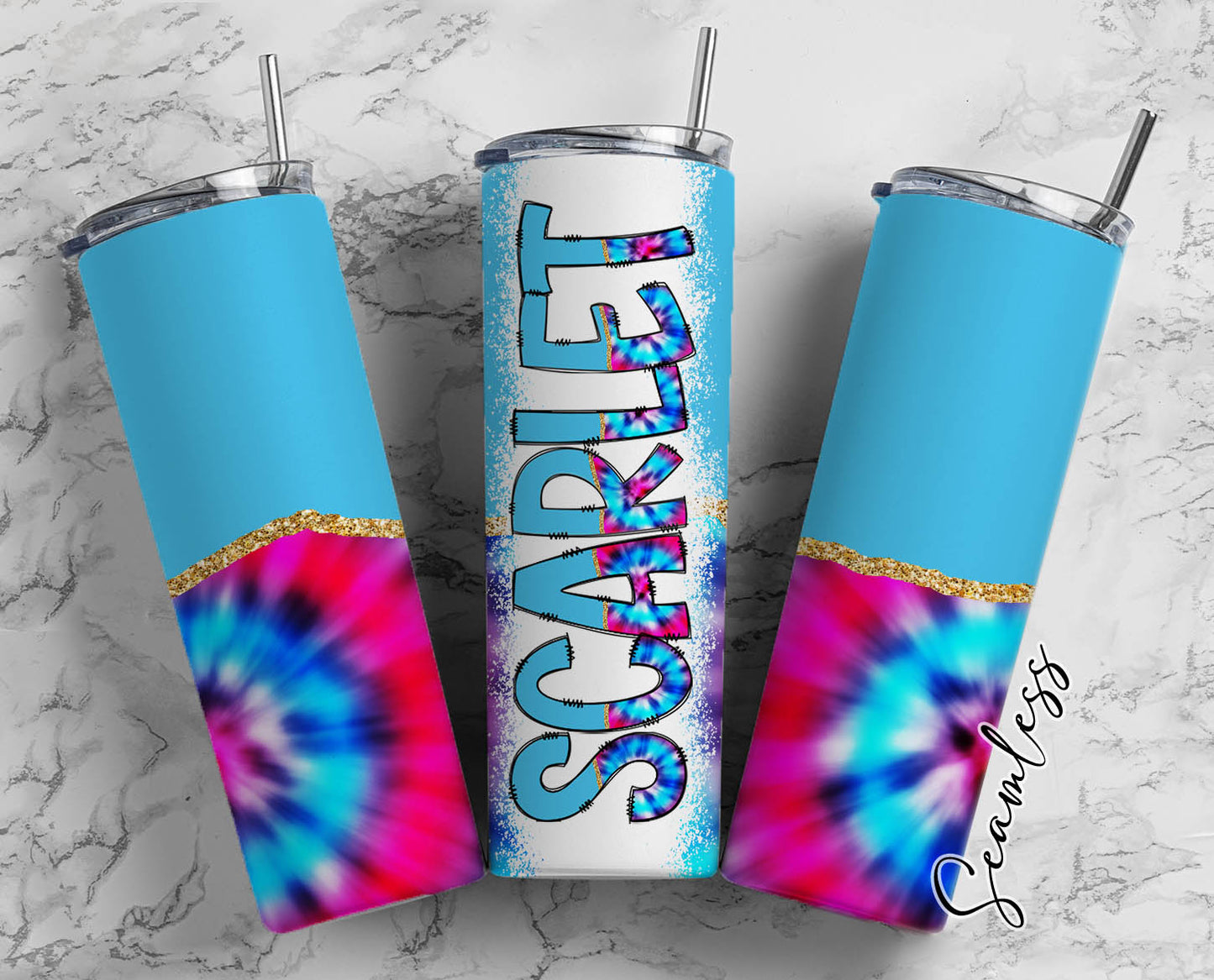 20 oz Sublimation Wraps-Split Design with Matching Alphabet