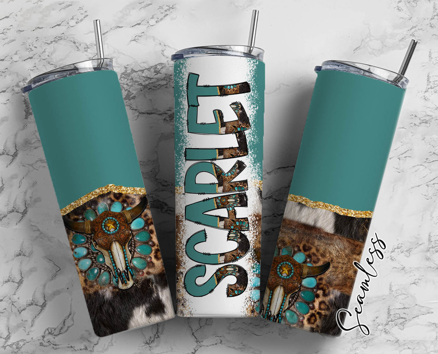 20 oz Sublimation Wraps-Split Design with Matching Alphabet