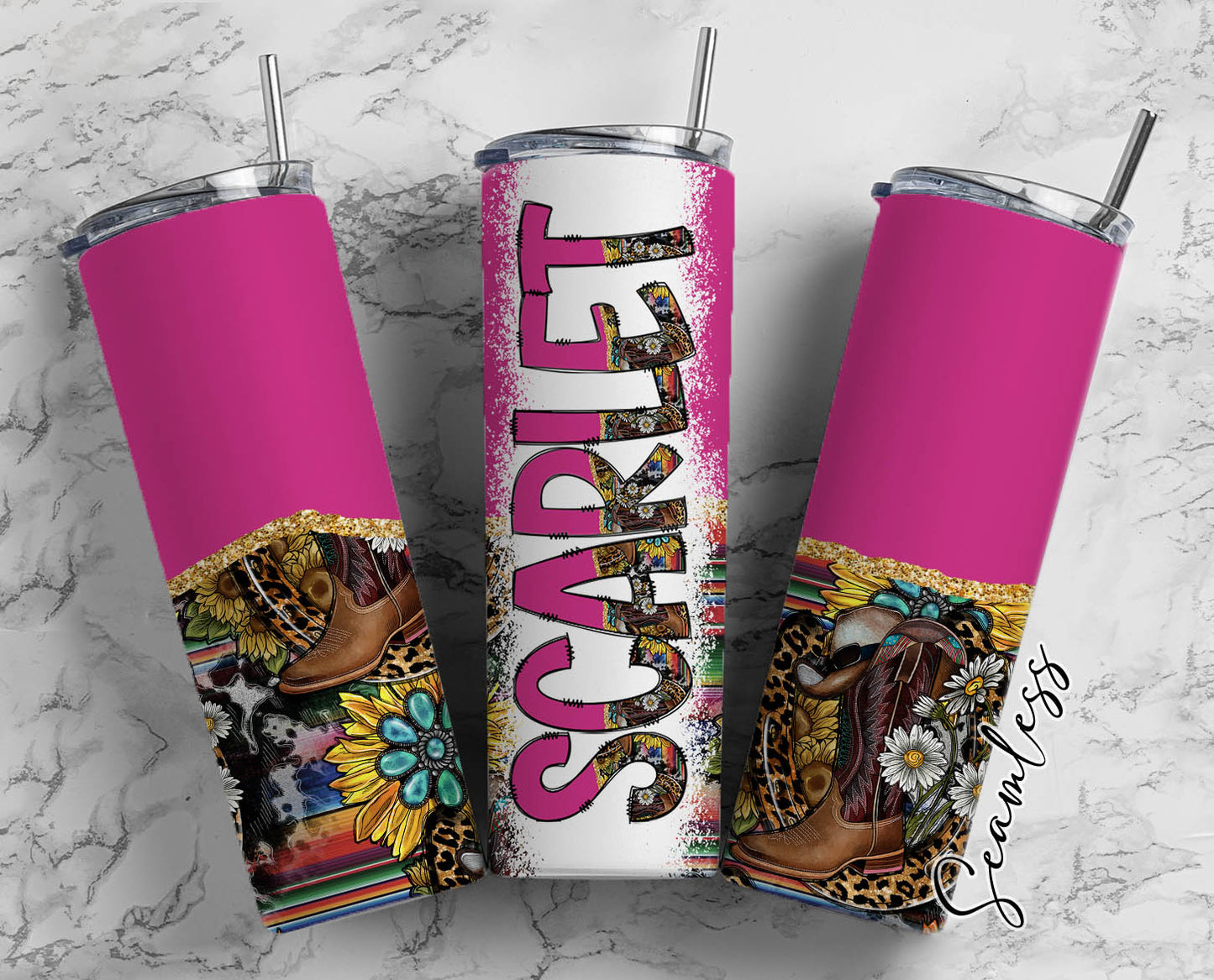 20 oz Sublimation Wraps-Split Design with Matching Alphabet