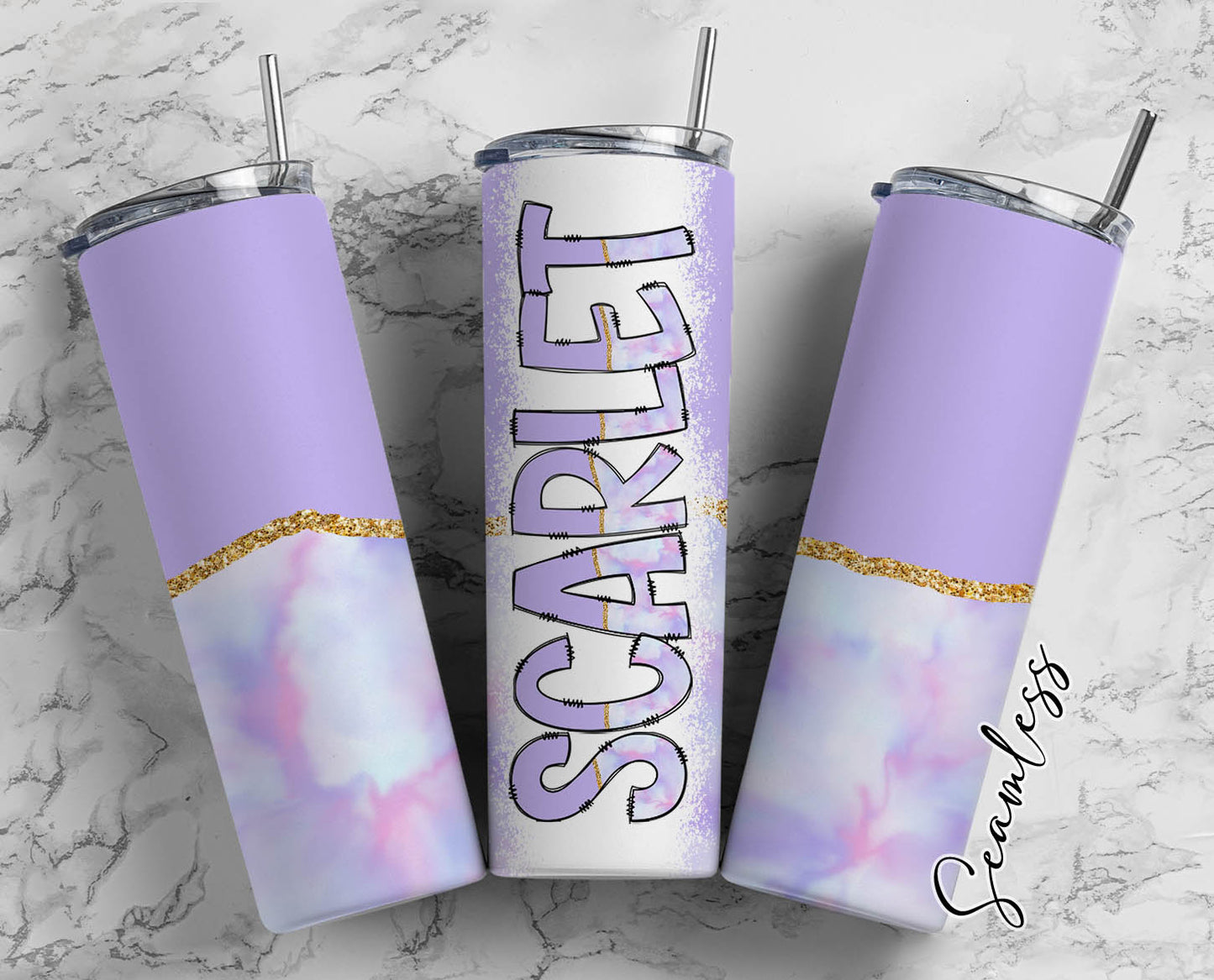 20 oz Sublimation Wraps-Split Design with Matching Alphabet