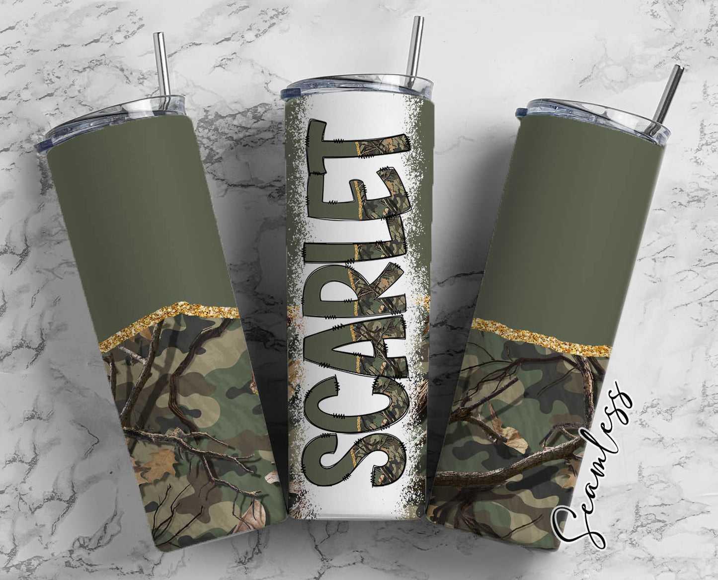 20 oz Sublimation Wraps-Split Design with Matching Alphabet