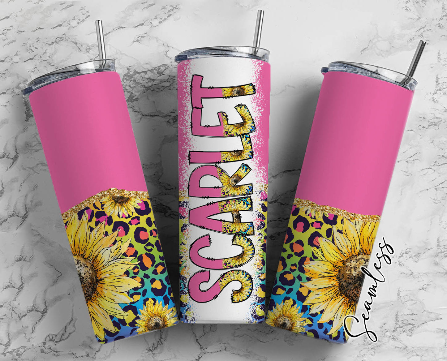 20 oz Sublimation Wraps-Split Design with Matching Alphabet