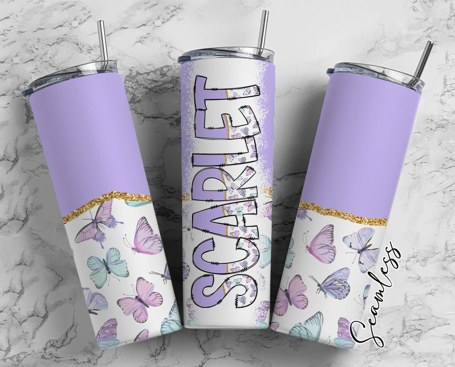 20 oz Sublimation Wraps-Split Design with Matching Alphabet