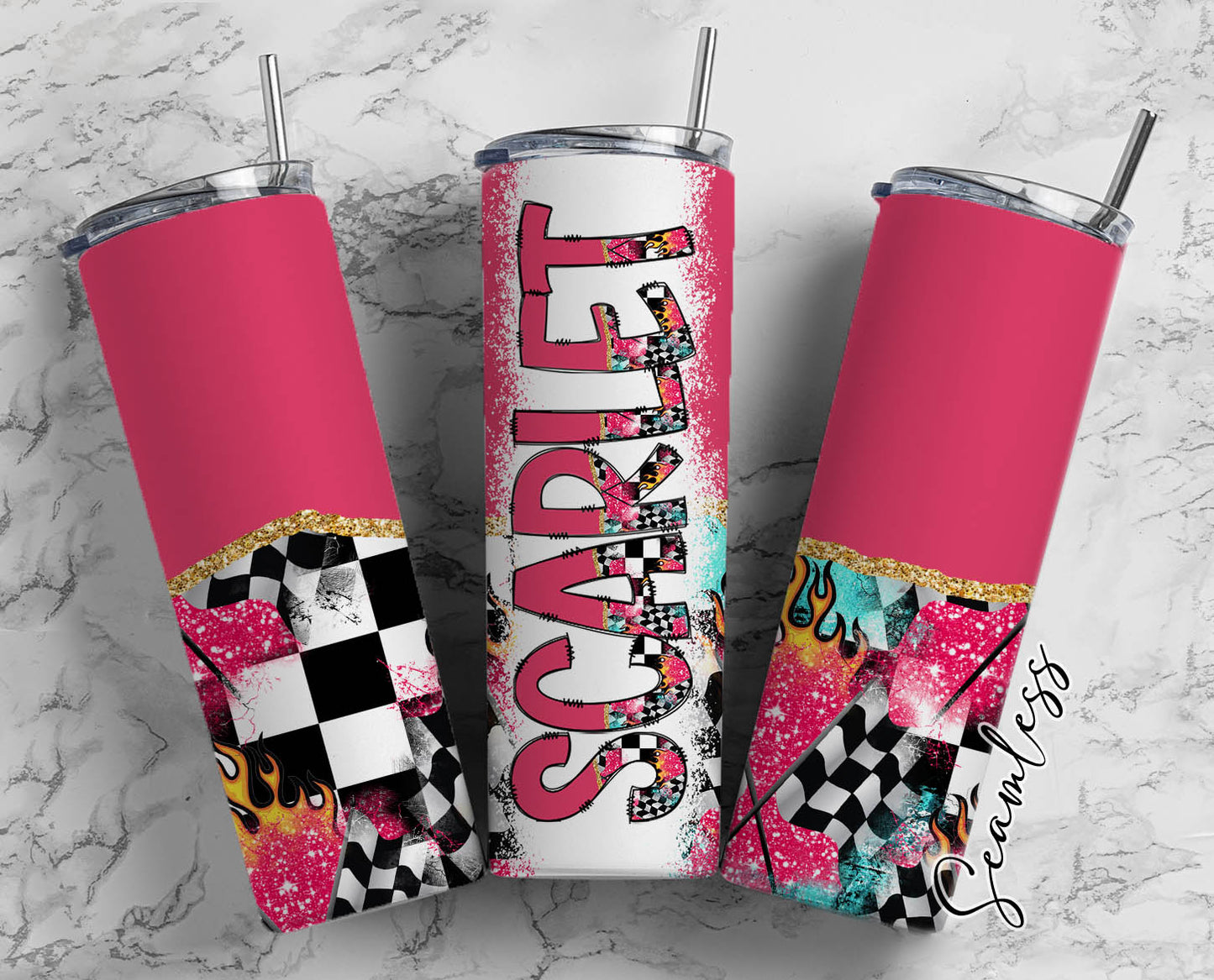 20 oz Sublimation Wraps-Split Design with Matching Alphabet