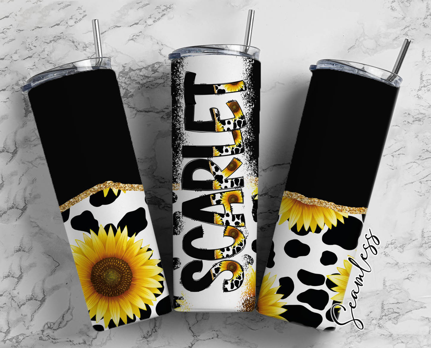 20 oz Sublimation Wraps-Split Design with Matching Alphabet