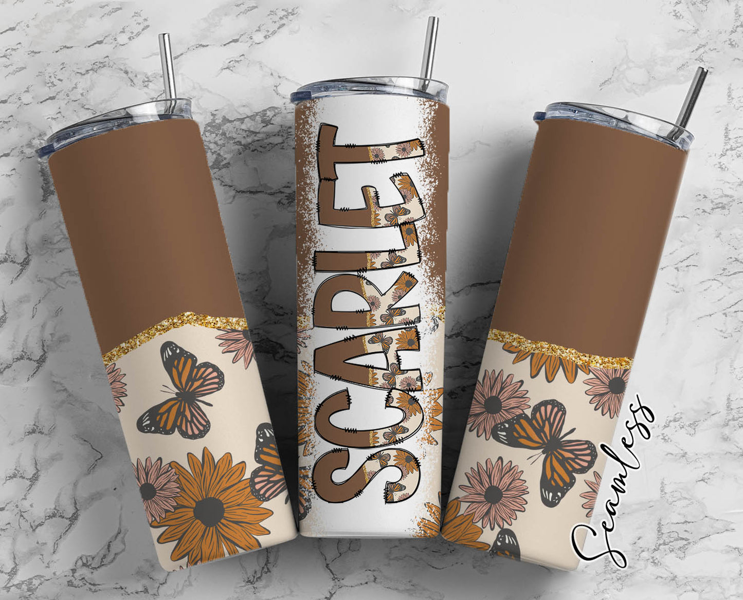 20 oz Sublimation Wraps-Split Design with Matching Alphabet