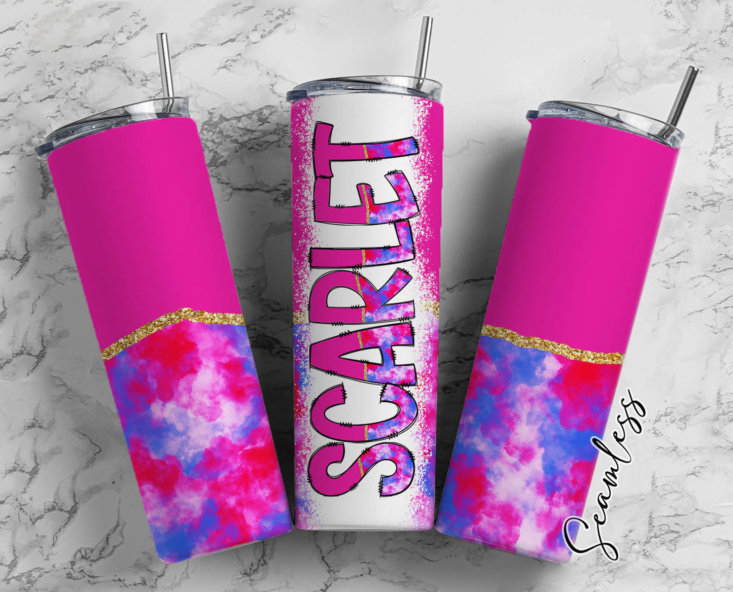 20 oz Sublimation Wraps-Split Design with Matching Alphabet