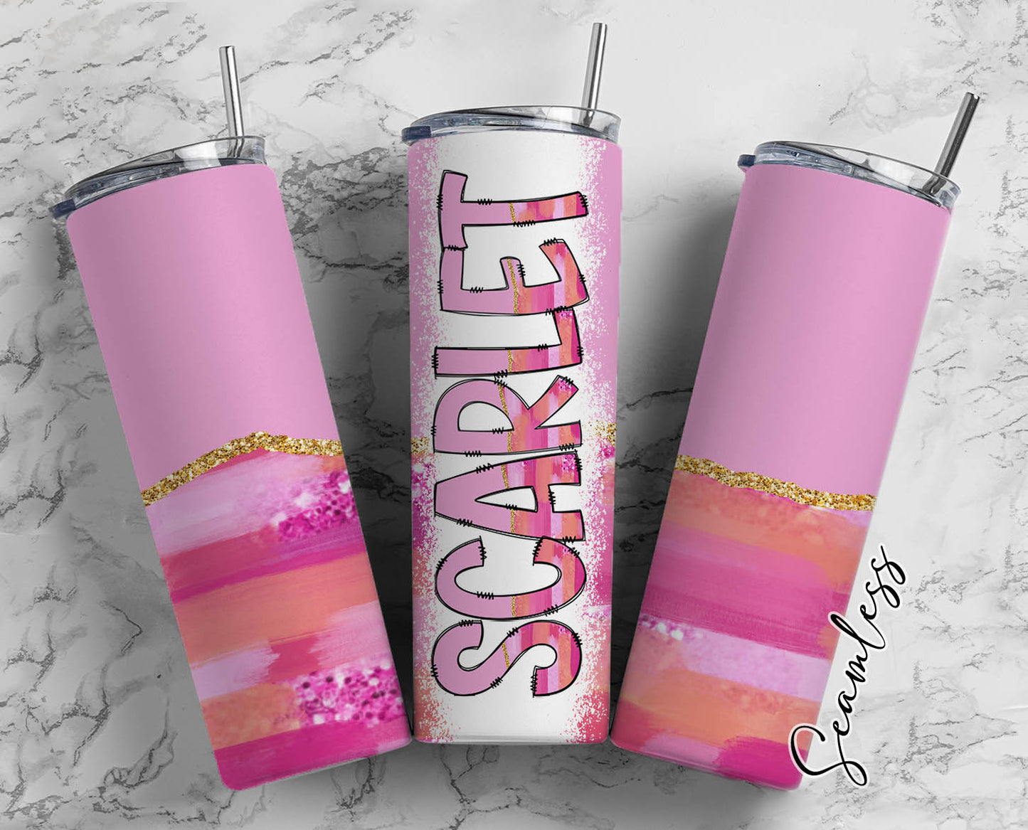 20 oz Sublimation Wraps-Split Design with Matching Alphabet