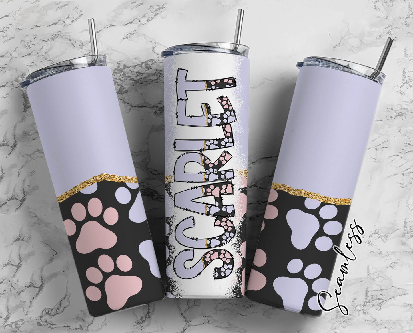 20 oz Sublimation Wraps-Split Design with Matching Alphabet