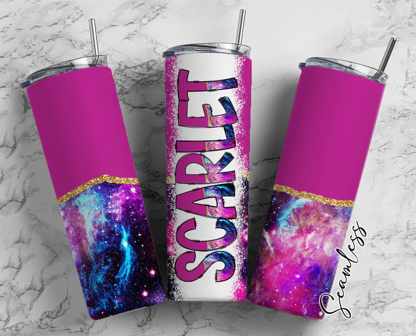 20 oz Sublimation Wraps-Split Design with Matching Alphabet