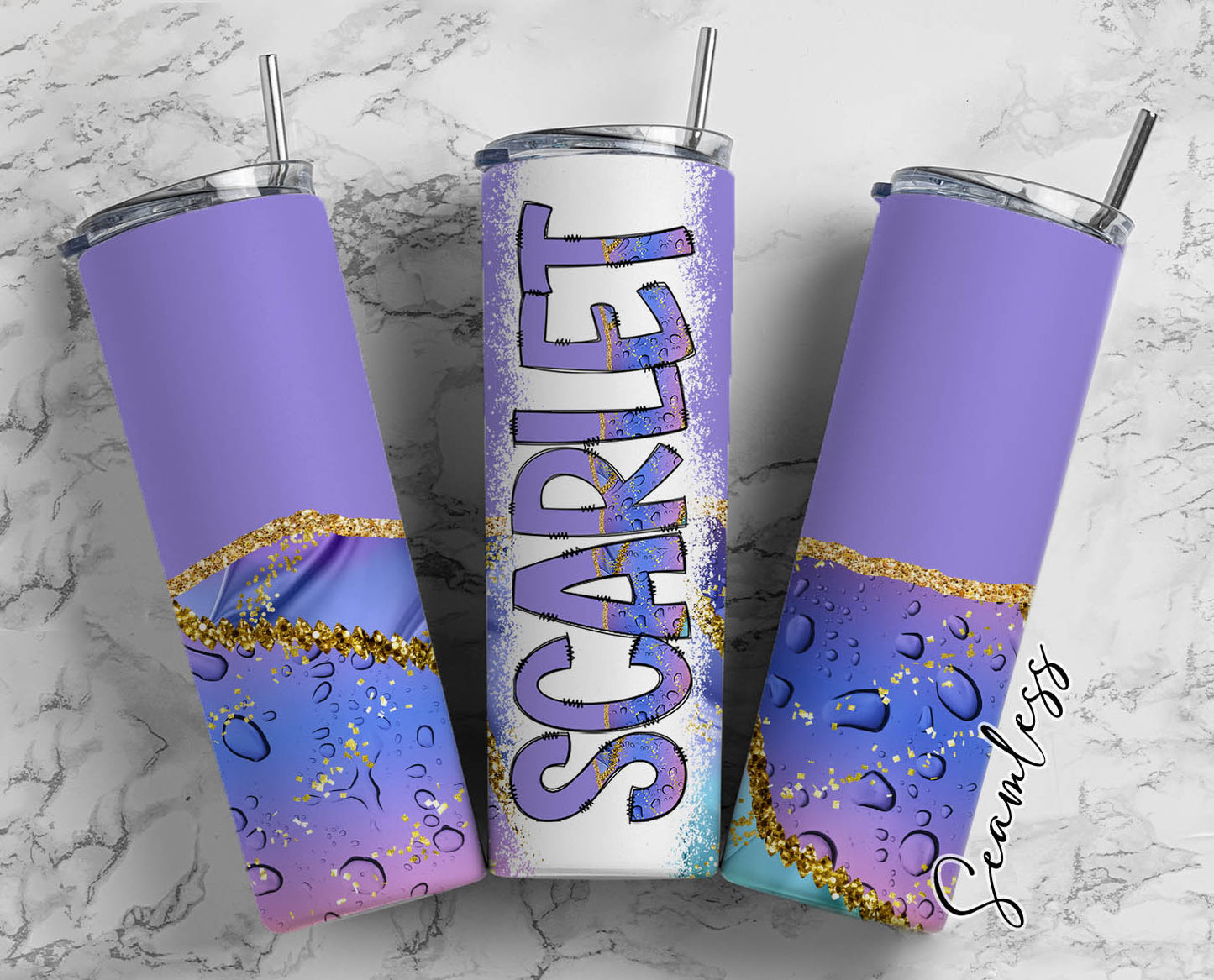 20 oz Sublimation Wraps-Split Design with Matching Alphabet