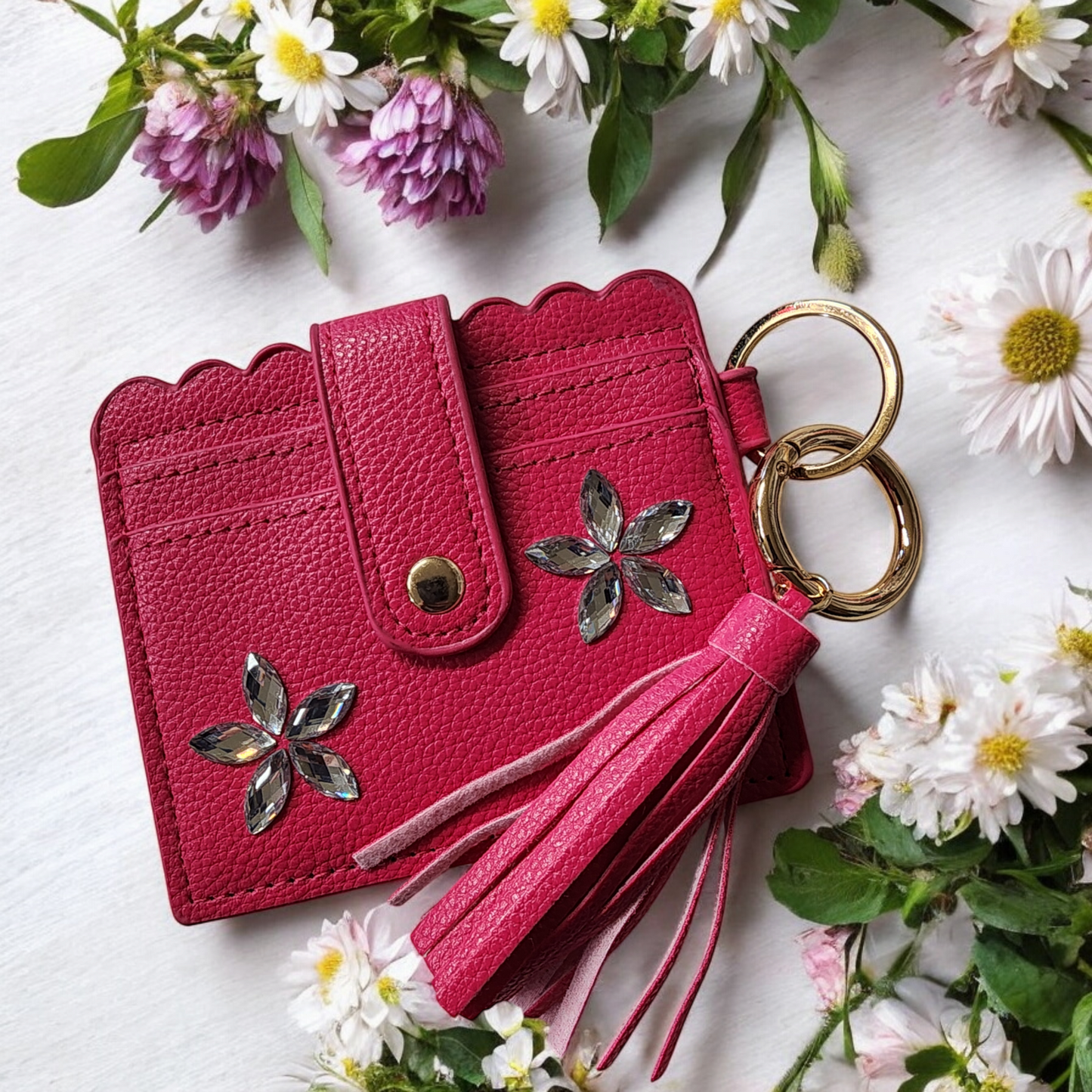 Beaded Keychain Wristlet with Wallet